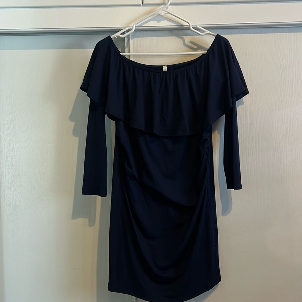 PinkBlush Fitted Maternity dress off the shoulder